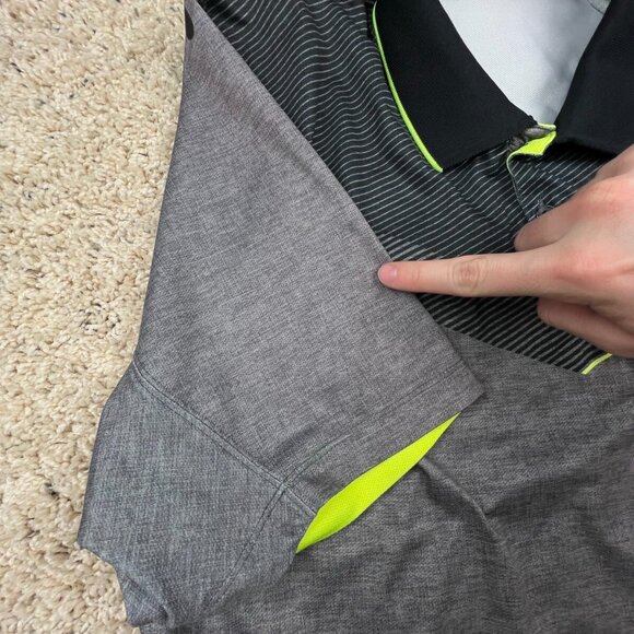 Nike Golf Tour Performance Polo Shirt Adult Mens Medium Gray Green Short Sleeve - Picture 10 of 12